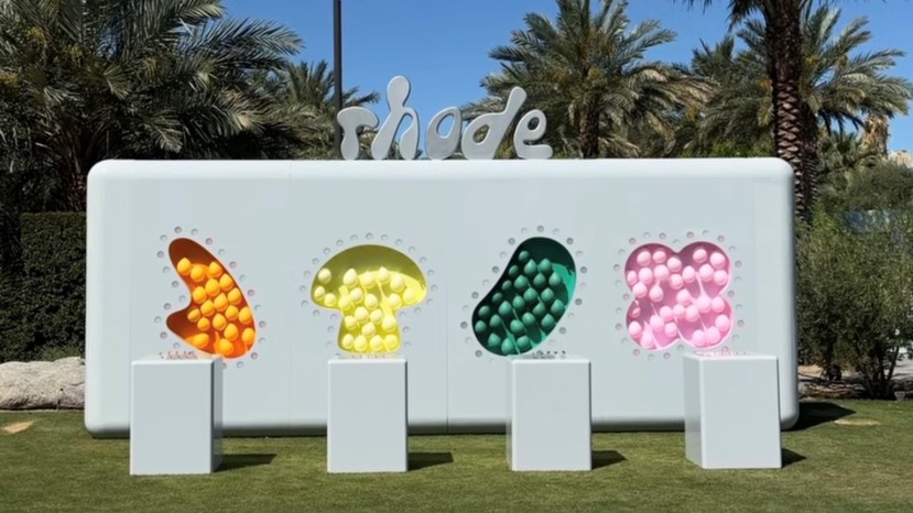 Rhode Skin pop up at Coachella 2026 - pop the pimple sticker game!